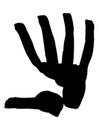 Stylization drawing of a manÃ¢â¬â¢s handprint illustration